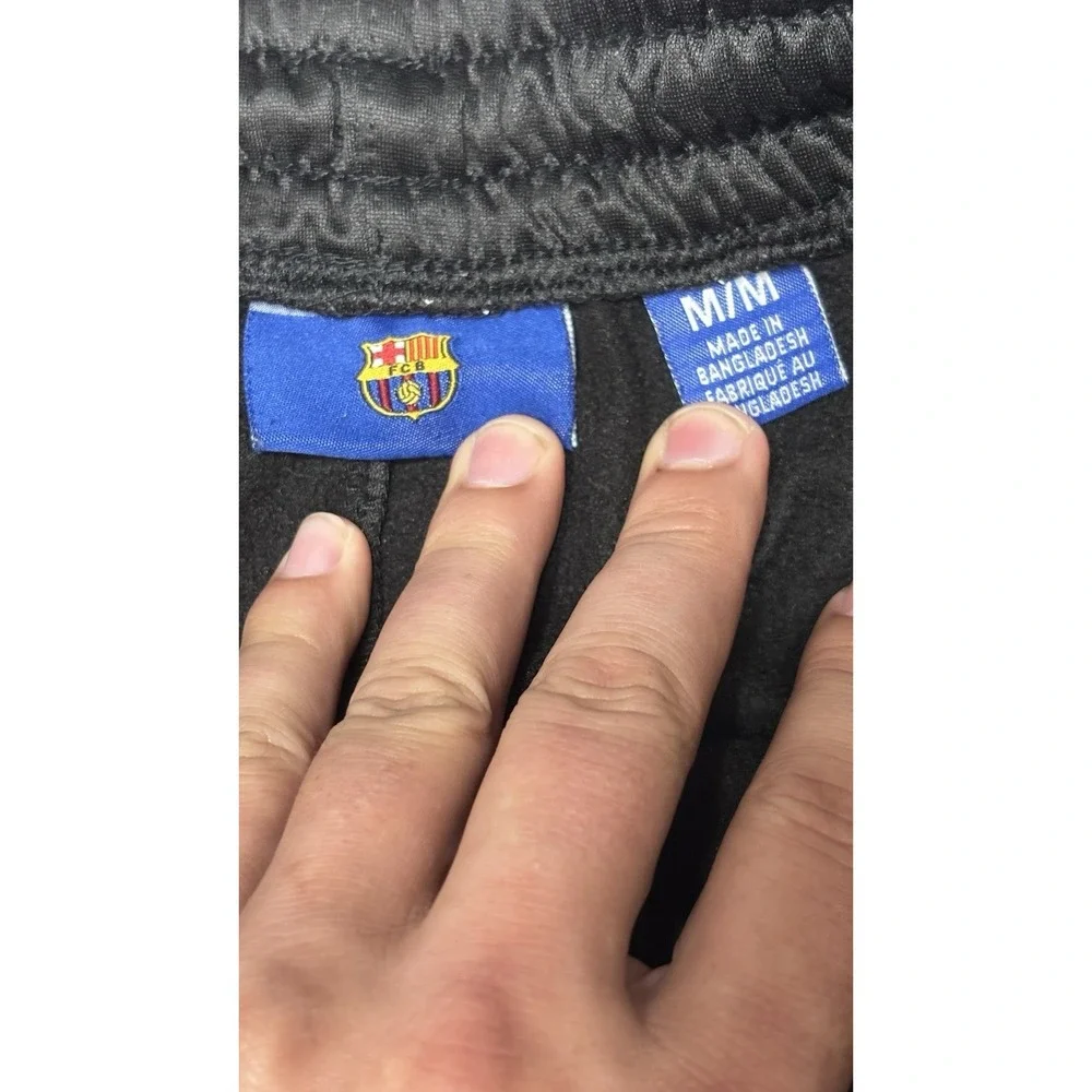 FC Barcelona Jogger Pants‎ Men's Medium Black Track Bottoms FCB Crest Athletic